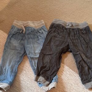 H&M Kids Denim Joggers 2 pair - Light Blue and Dark Gray